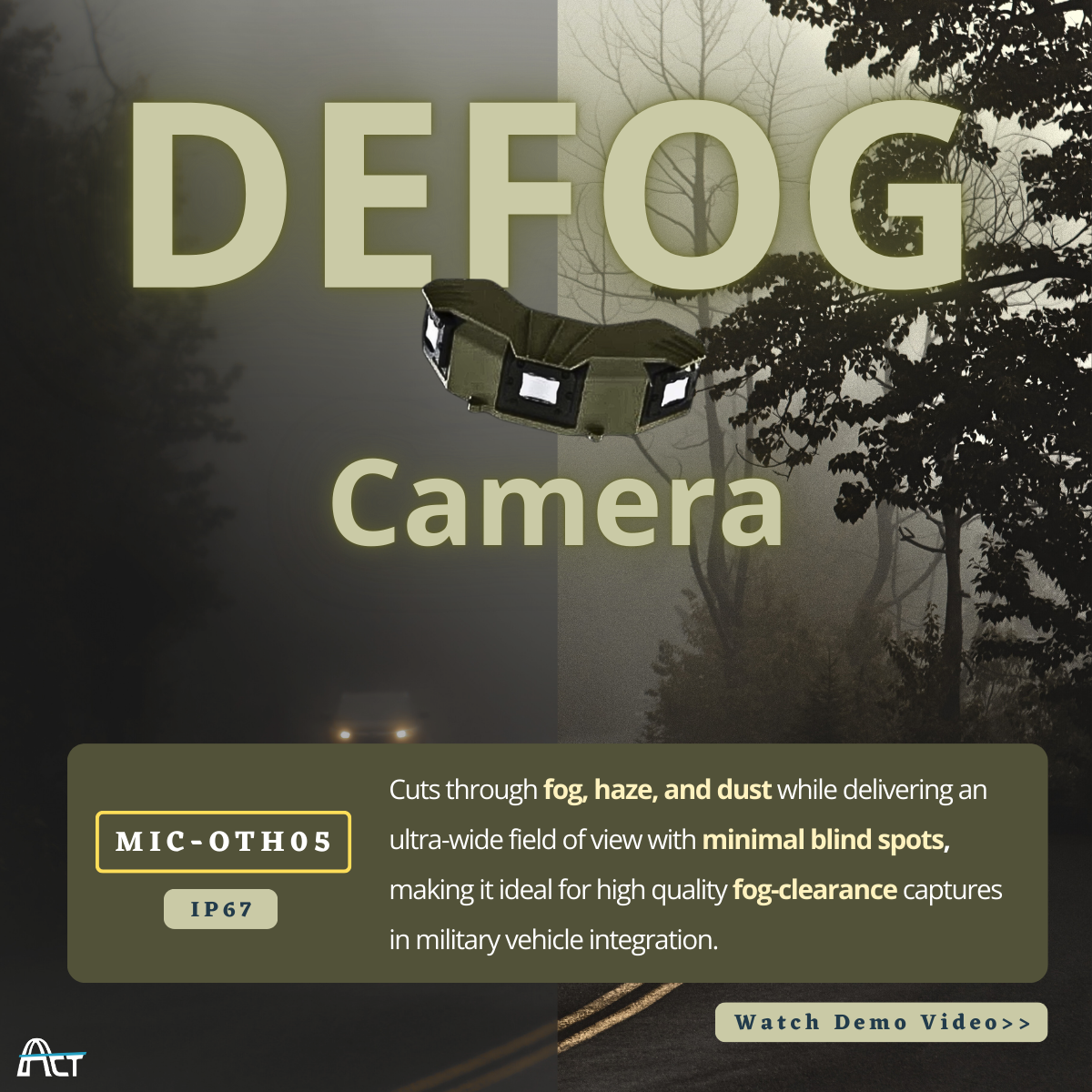 ACT POWER Advanced Defog Camera for Harsh Environment Operations
