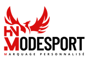 Logo MODESPORT avec des ailes rouges et le texte « Marquage personnalisé »