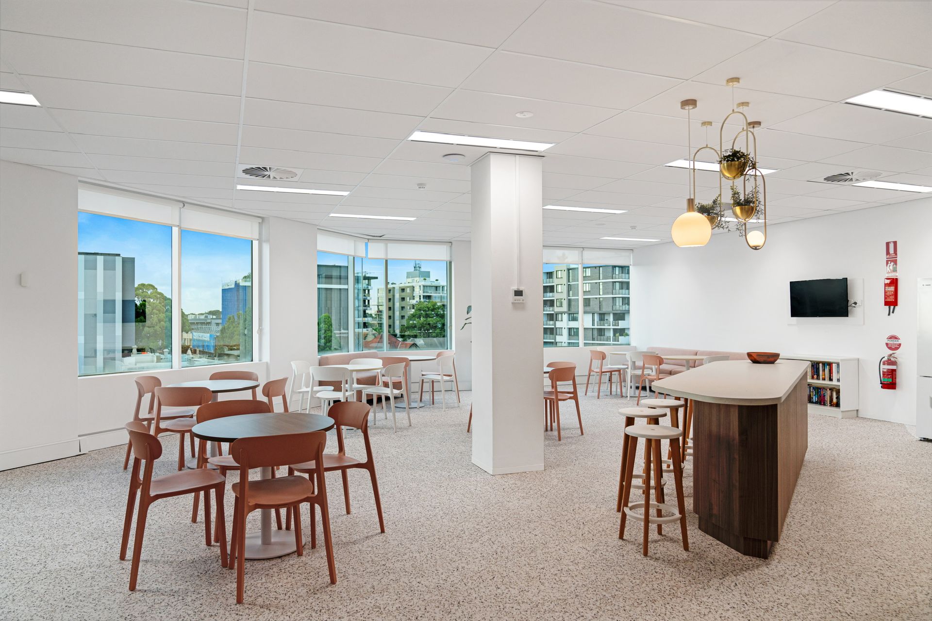 Bright Modern Lounge With Tables — PKJ Design in Unanderra, NSW