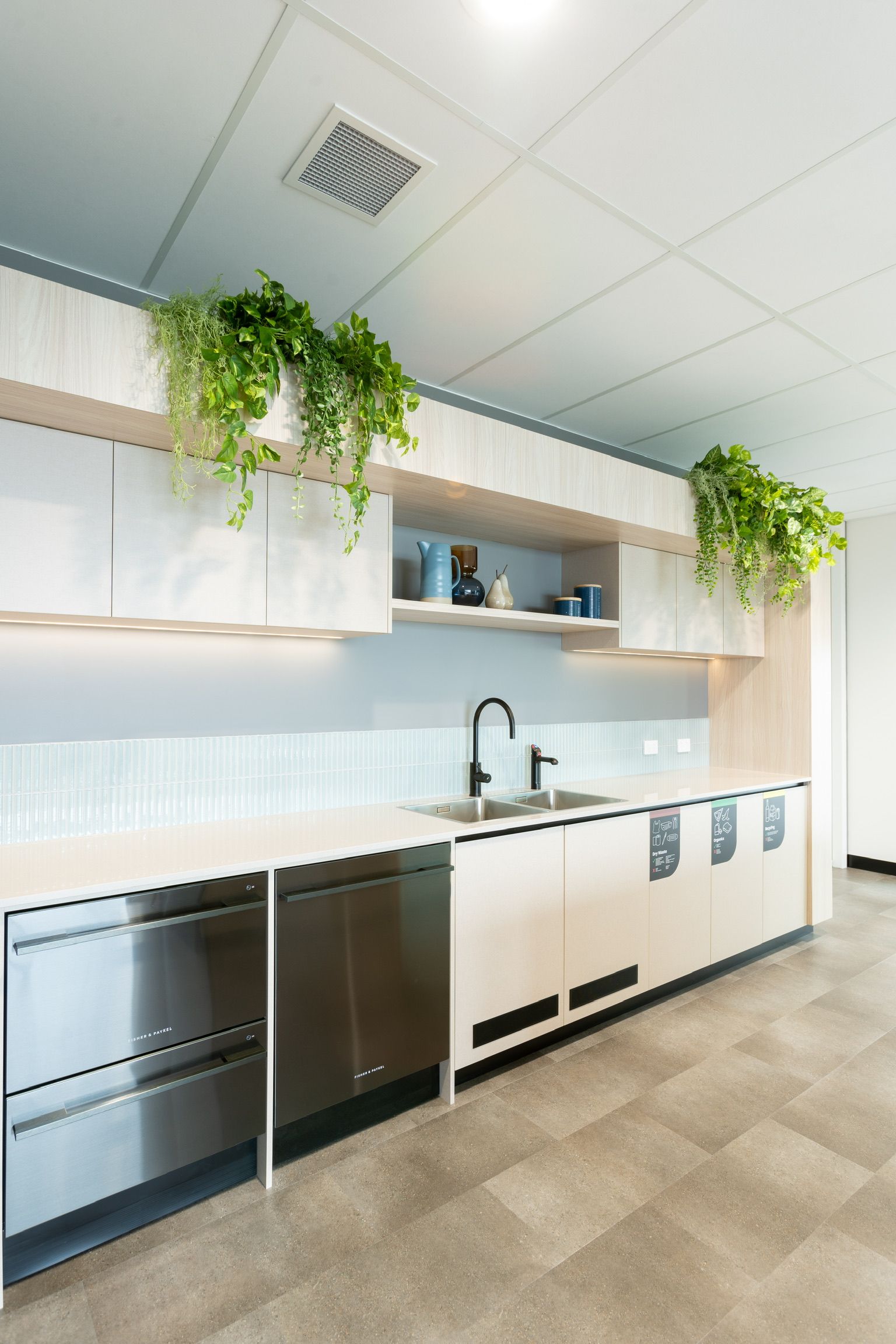 Modern Kitchenette With White Cabinets — PKJ Design in Unanderra, NSW