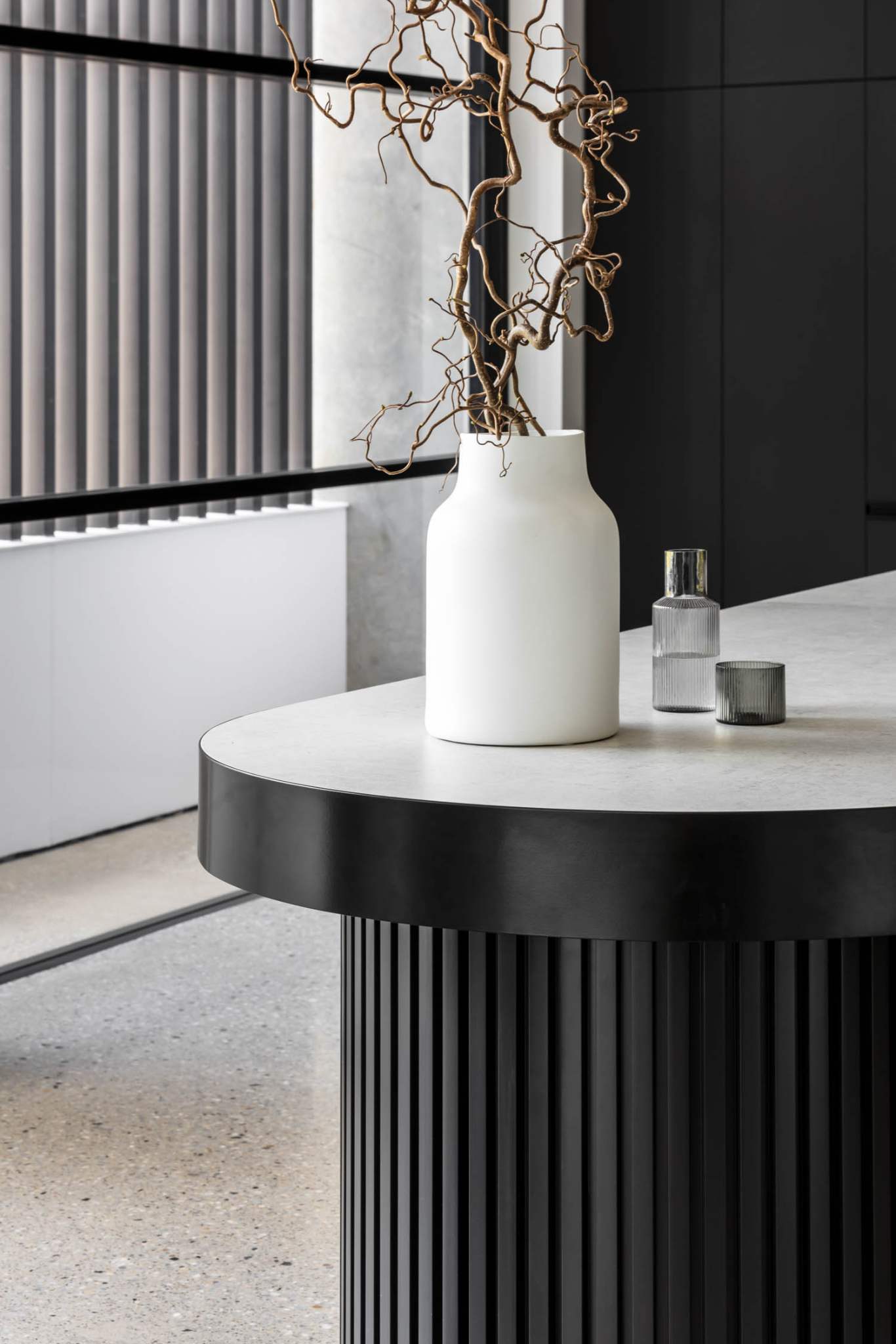 Modern Interior With a Round Marble Table — PKJ Design in Unanderra, NSW