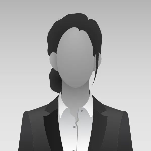 Minimalist gray portrait silhouette of a person in a black suit and white shirt