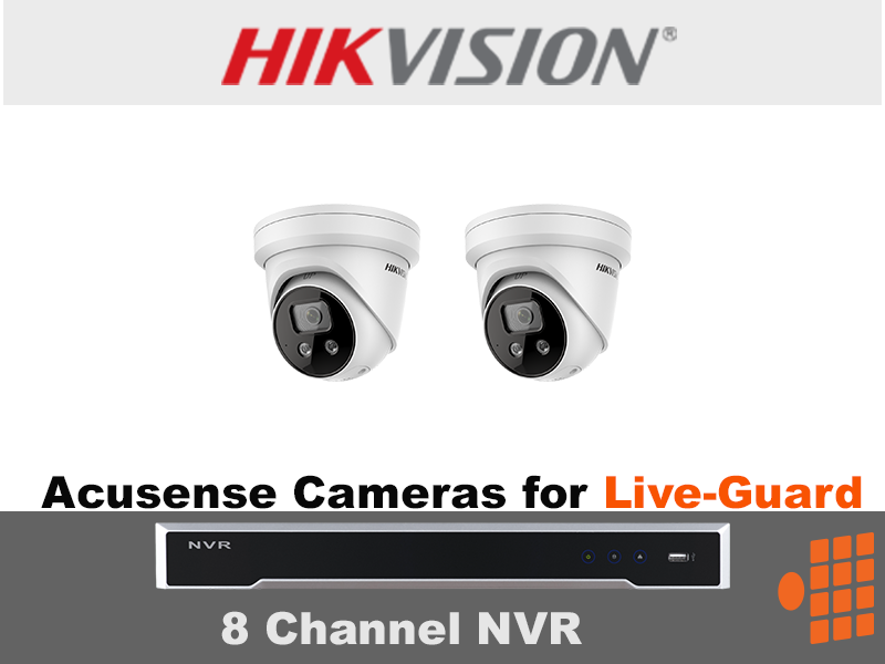 A hikvision 8 channel nvr system with two cameras
