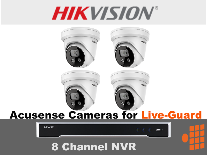 A hikvision 8 channel nvr system with four cameras
