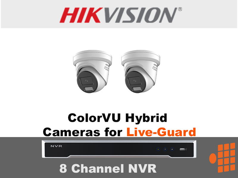 A hikvision 8 channel nvr system with two cameras