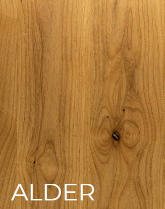 Alder wood grain with warm brown tones and visible knots