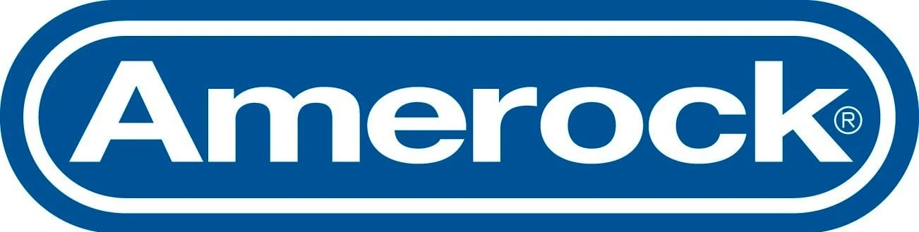 Amerock logo in white on a blue rounded rectangle background