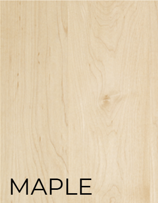 Light maple wood grain background with the word “MAPLE” at the bottom