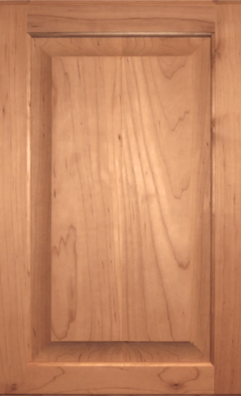 Light wood cabinet door with recessed rectangular paneling