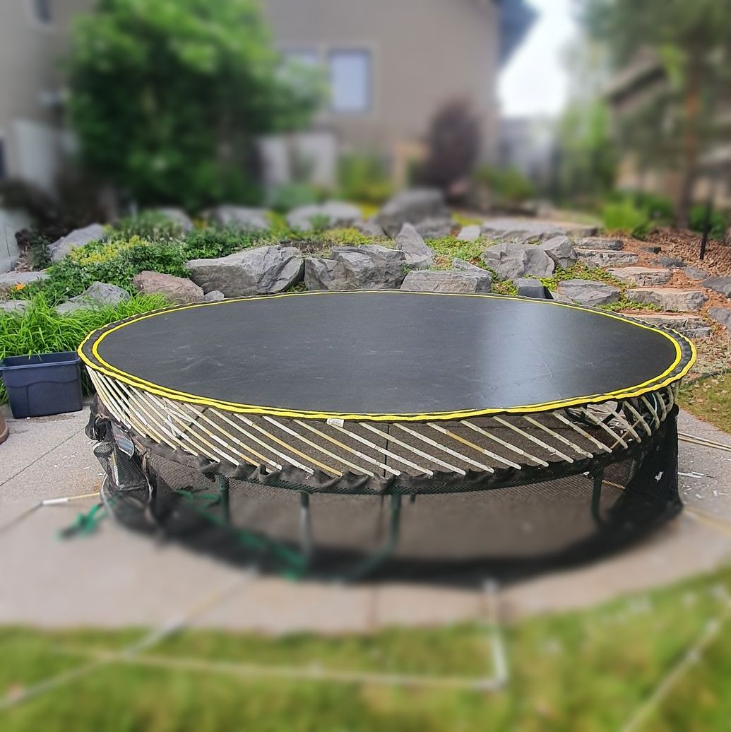 Trampoline repair. Springfree trampoline repair, moving trampoline,