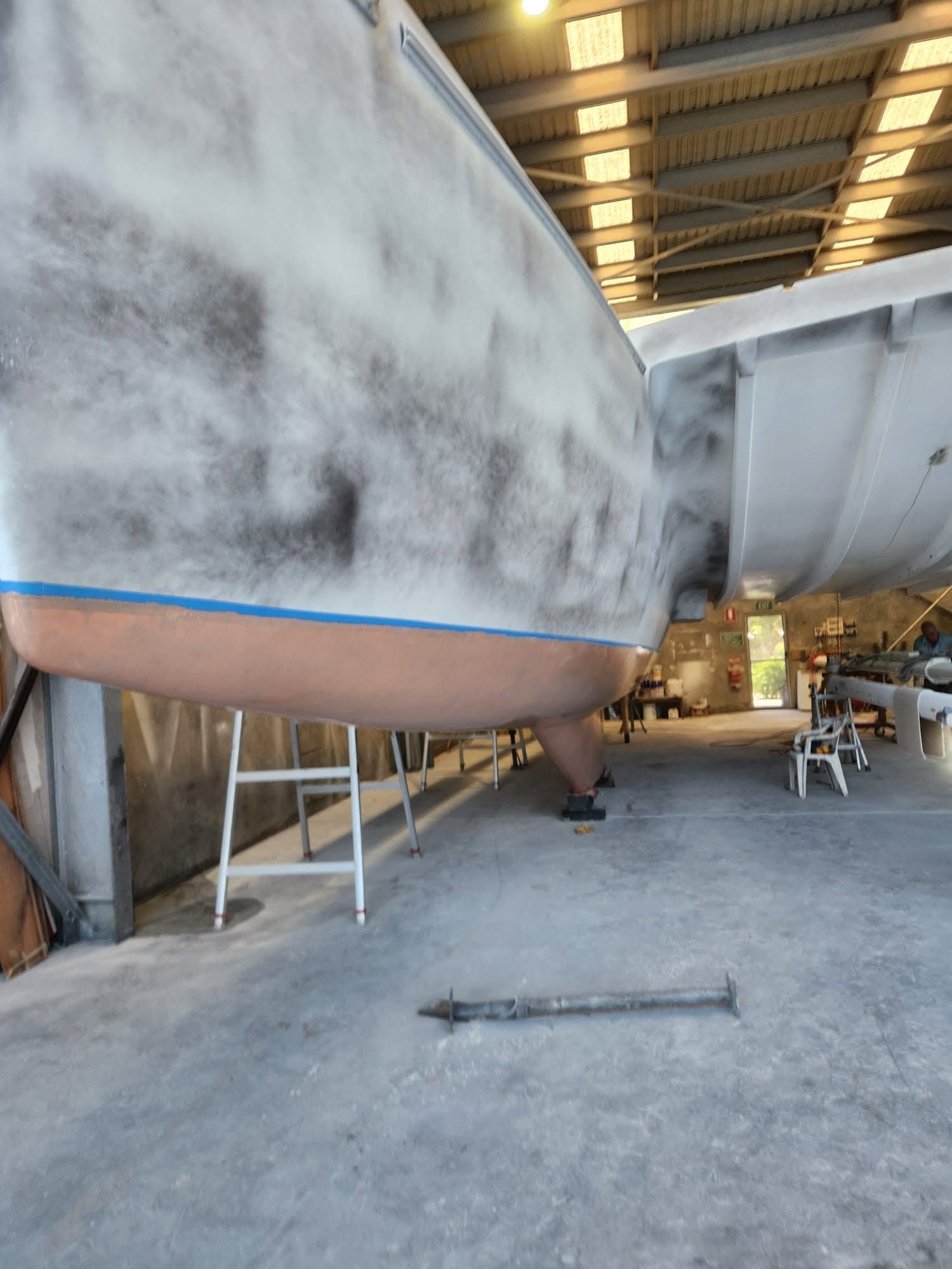 Large Boat Hull Under Construction Inside a Workshop — Baran Yachting in Sunshine Coast, QLD