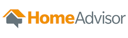 The home advisor logo is orange and gray with an arrow pointing up.