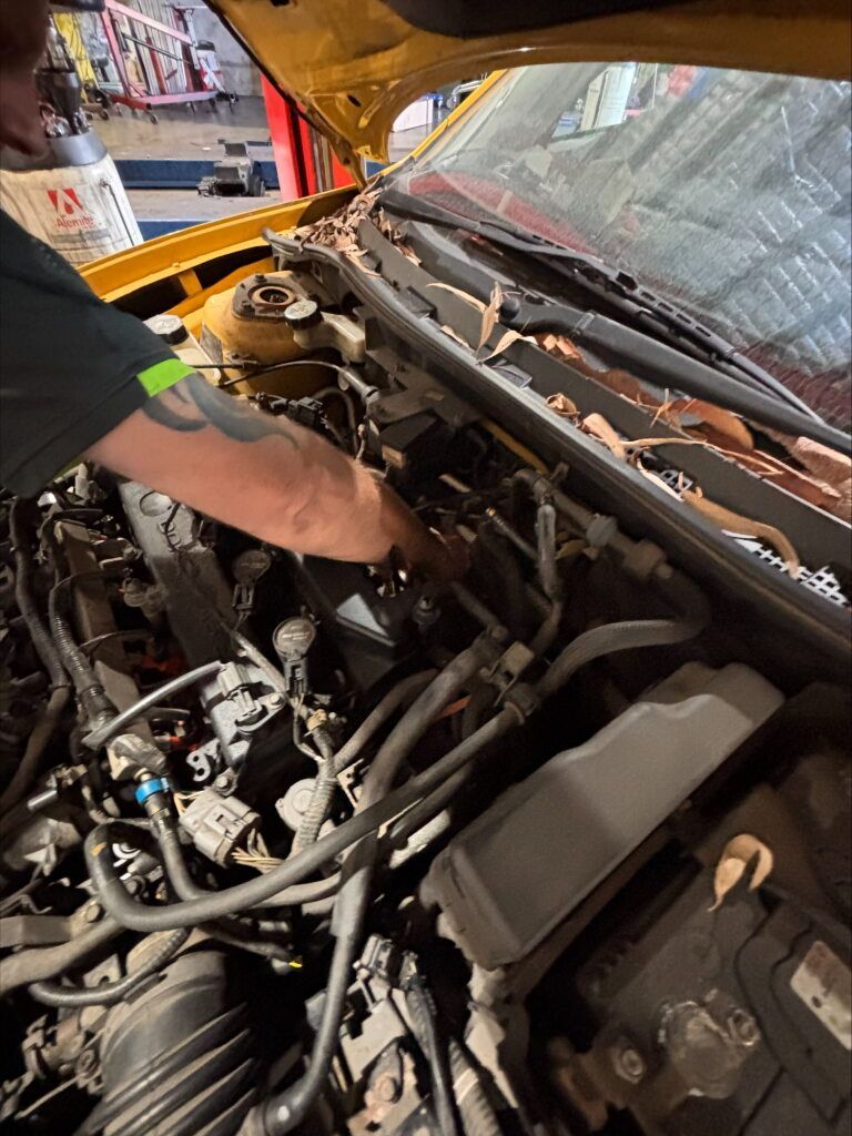 A Man is Checking the Engine of a Car — Kawana Auto Service In Warana, QLD