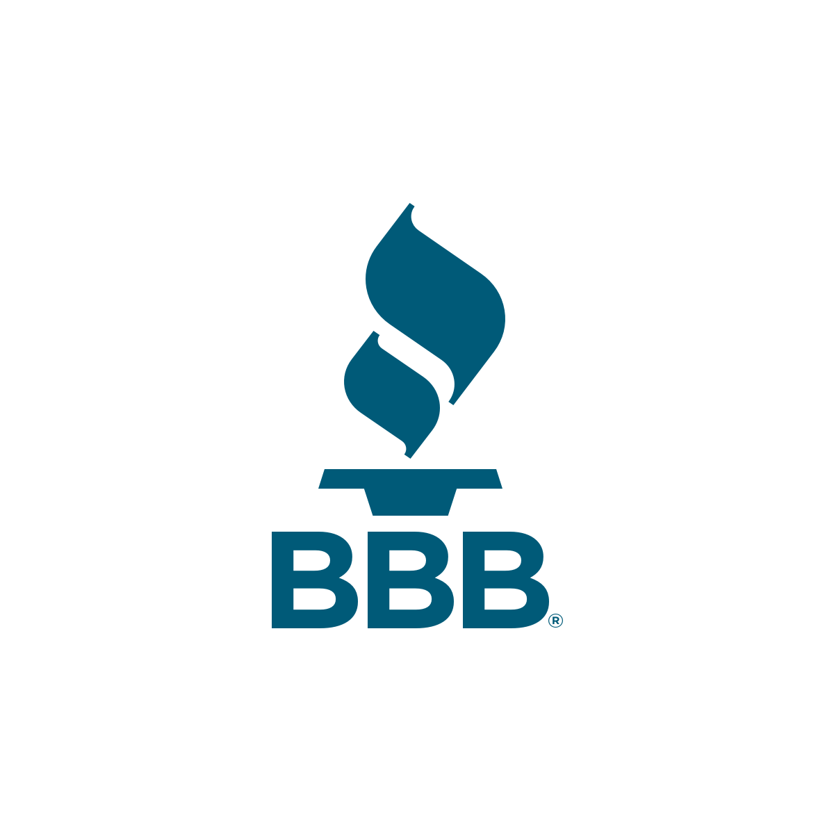 BBB logo with blue torch icon above bold blue letters on white background