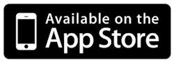 The apple logo is on a black button that says `` download on the app store ''.