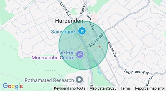 A google map shows a circle in the middle of a city.