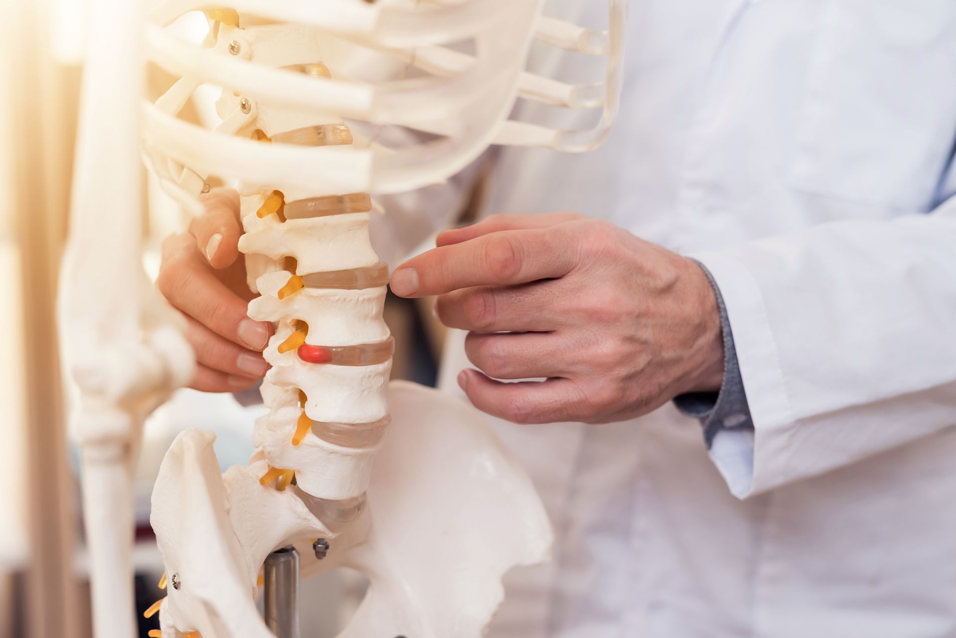 Chiropractor Checking the Baby Bump of the Woman