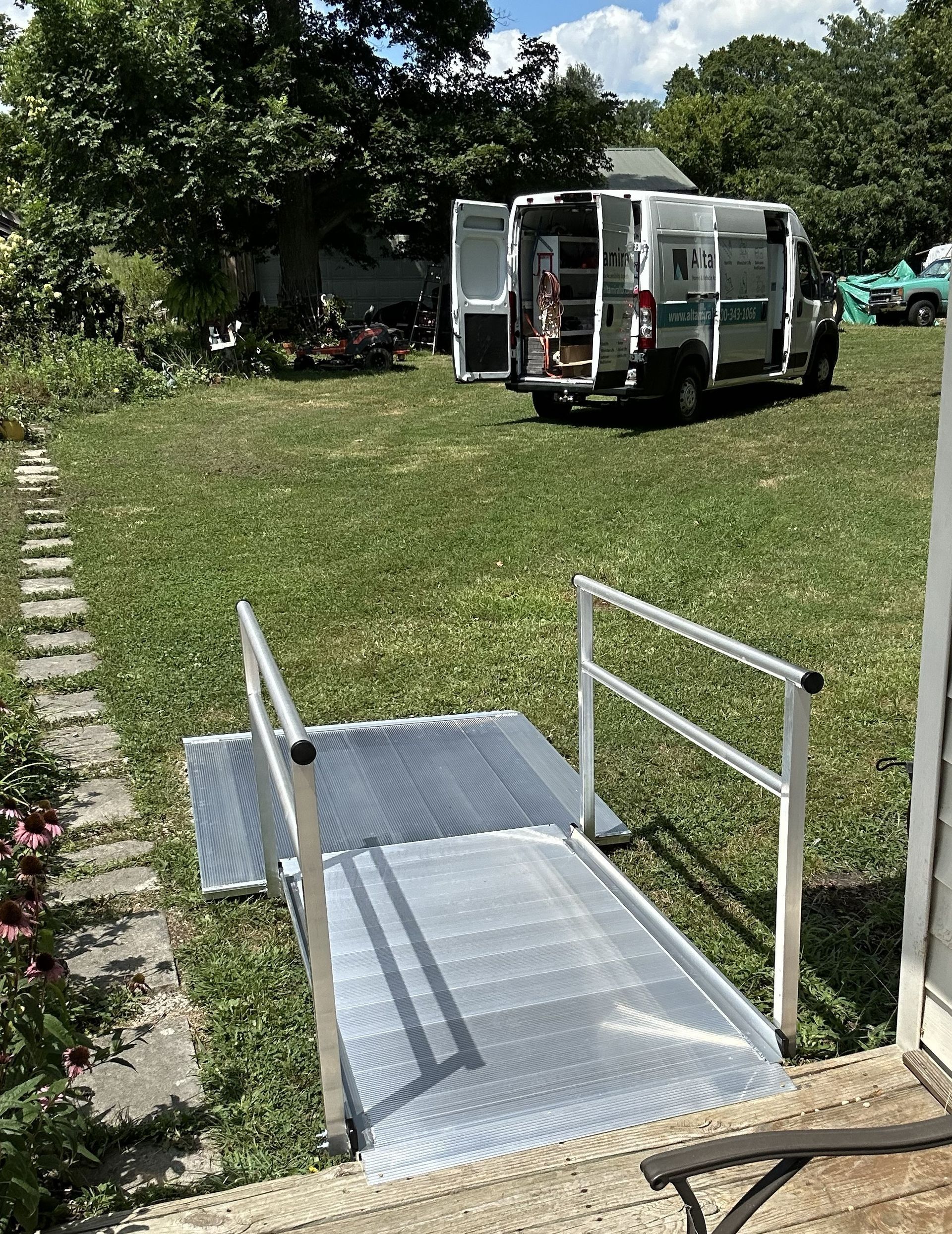 An Altamira installation van on site for a wheelchair ramp project