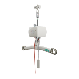 Mackworth CPP portable ceiling lift motor with white carry bar
