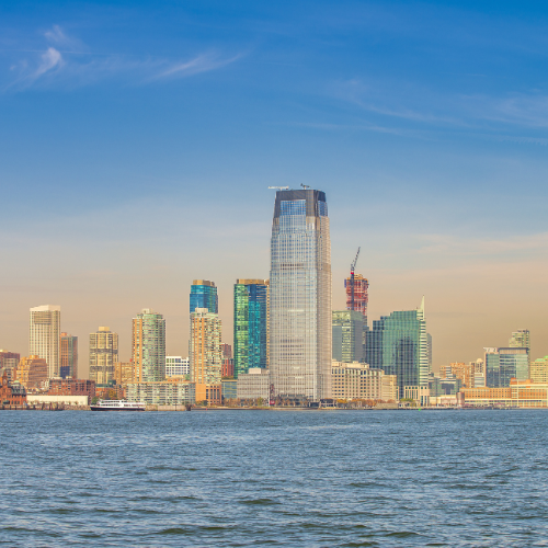Edison, New Jersey skyline along the waterfront