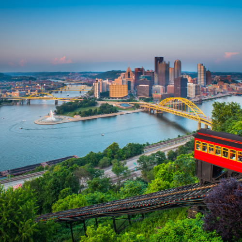 Aerial view of downtown Pittsburgh, Pennsylvania