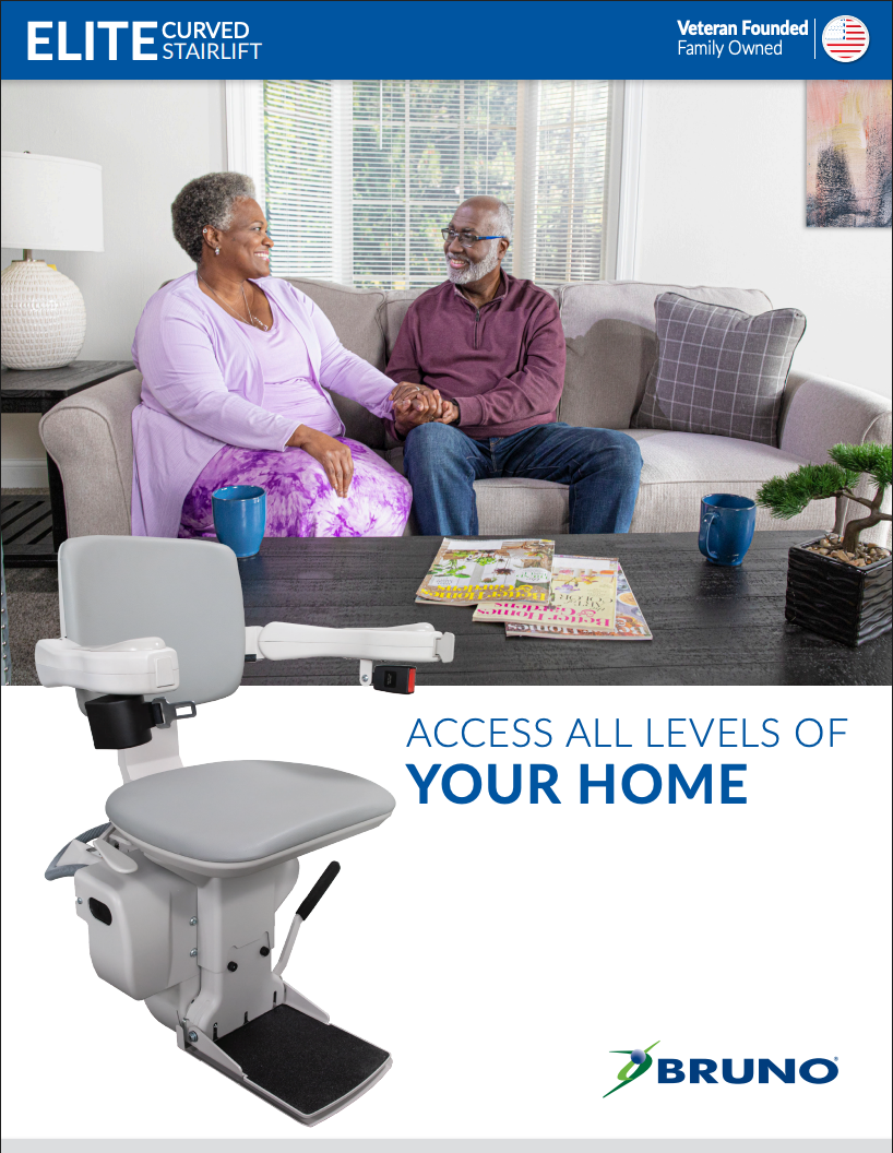 Bruno Elite CRE-2110 curved stairlift brochure cover
