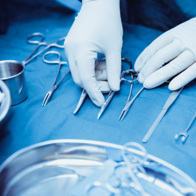 Medical equipment prepared for acute care use.
