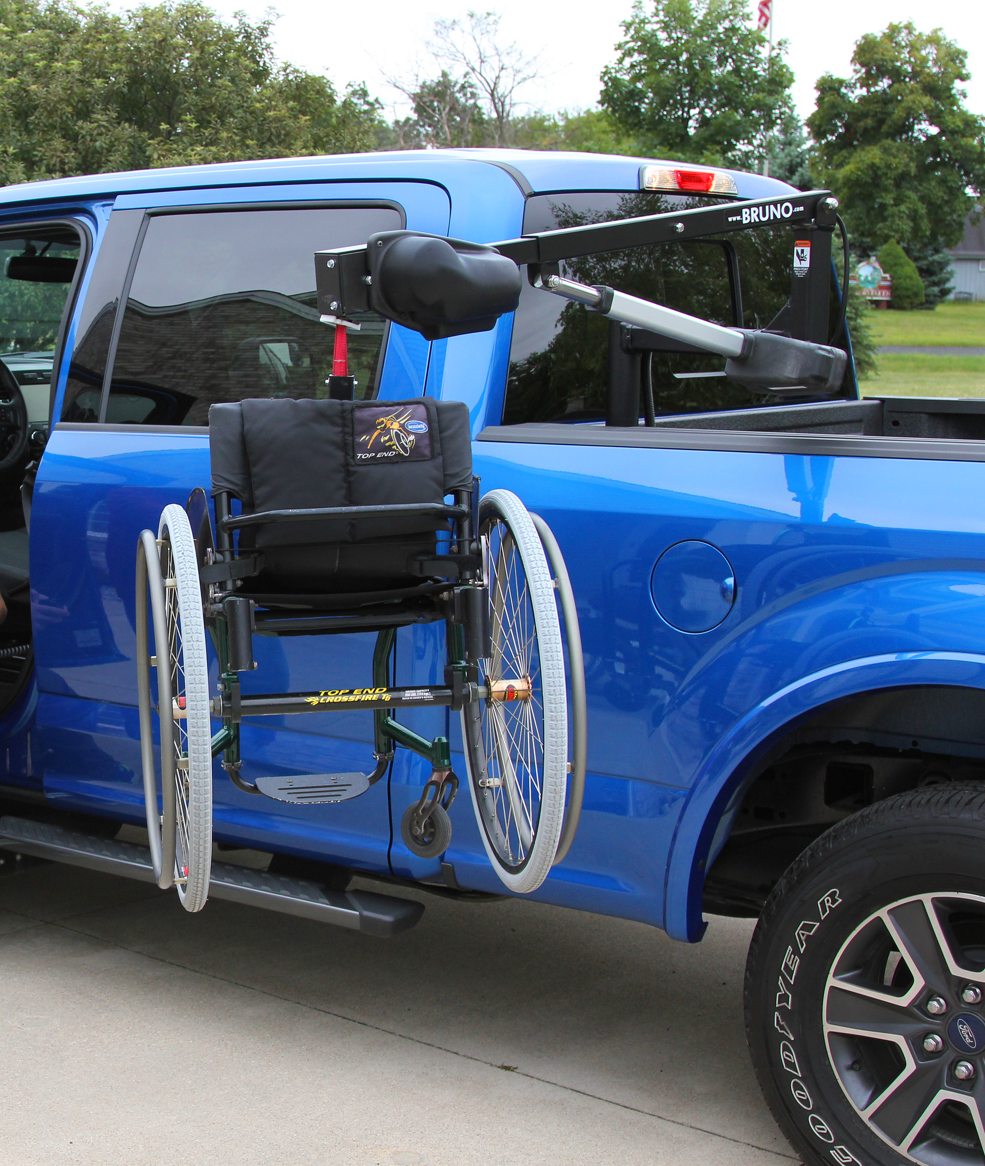 Bruno Out-Rider pickup truck bed hoist lift, installed by Altamira Ltd.