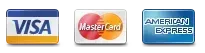 Visa, Mastercard and American Express logos