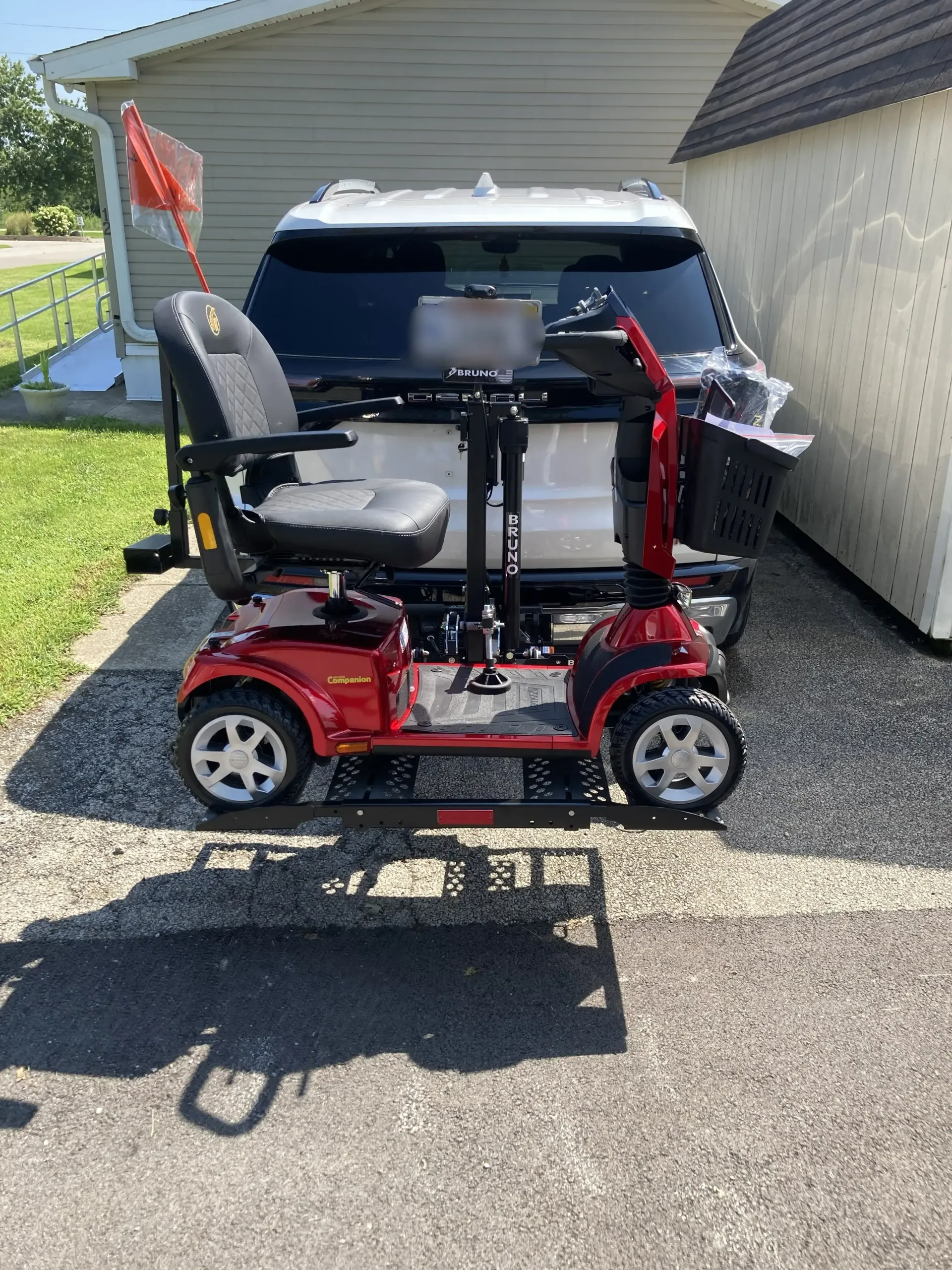 Automobile lift installed in a Denali