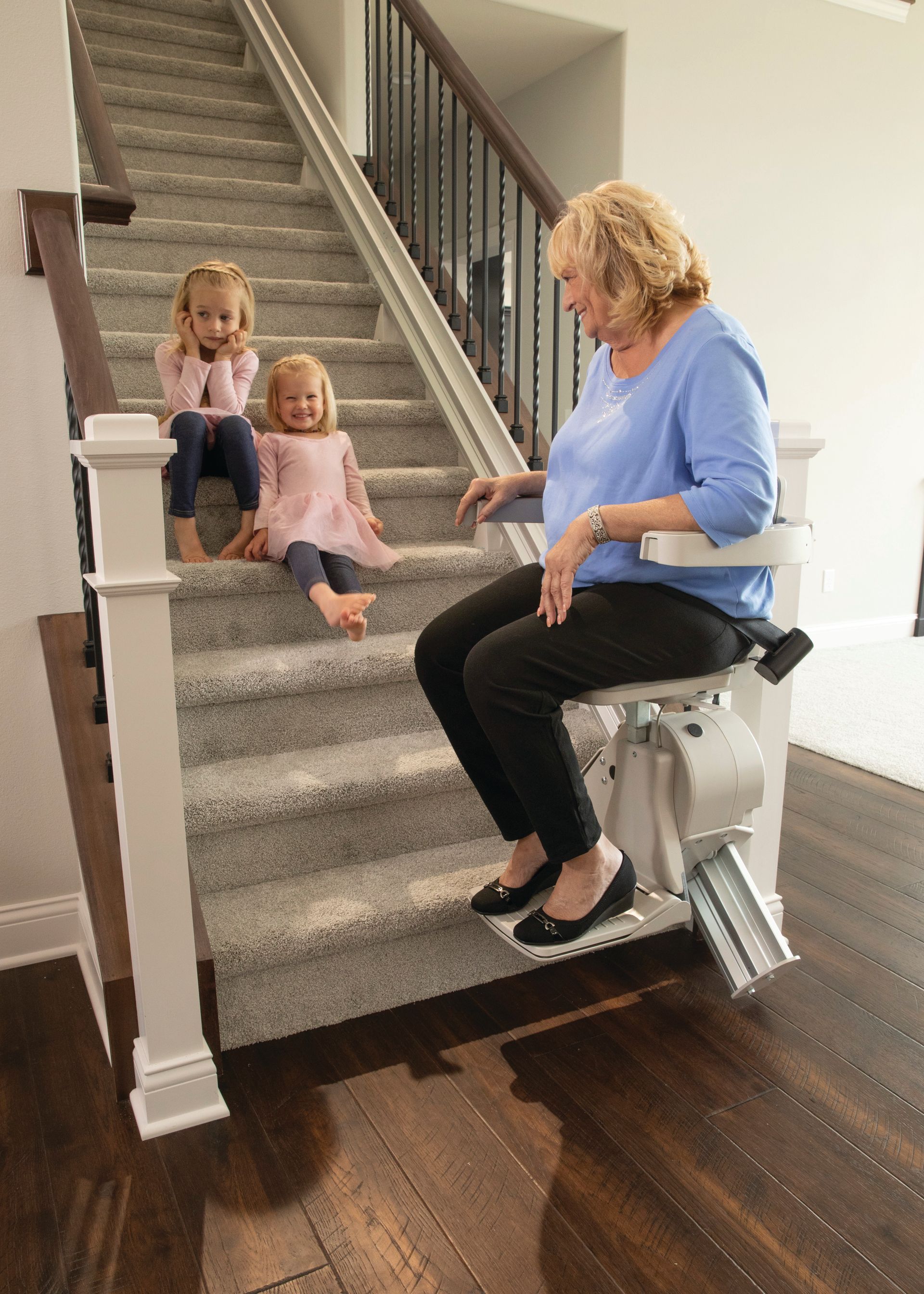 A Bruno stairlift installed on a staircase by Altamira Ltd. in Lexington, Kentucky
