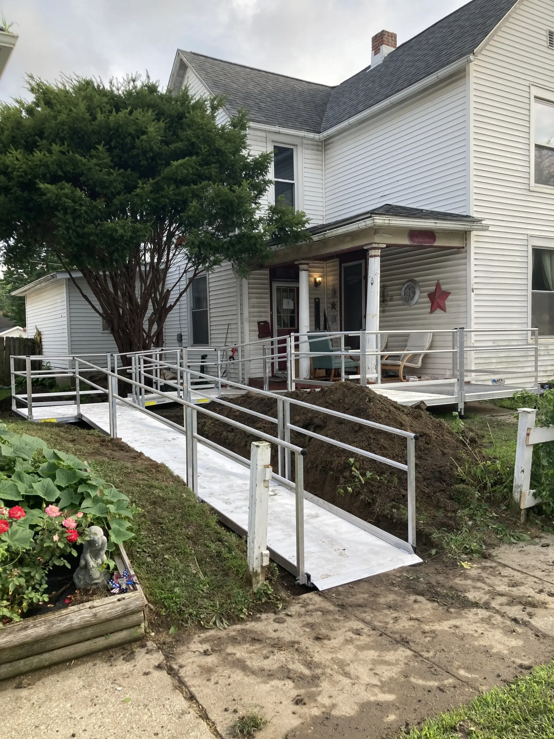 Wheelchair ramp installation