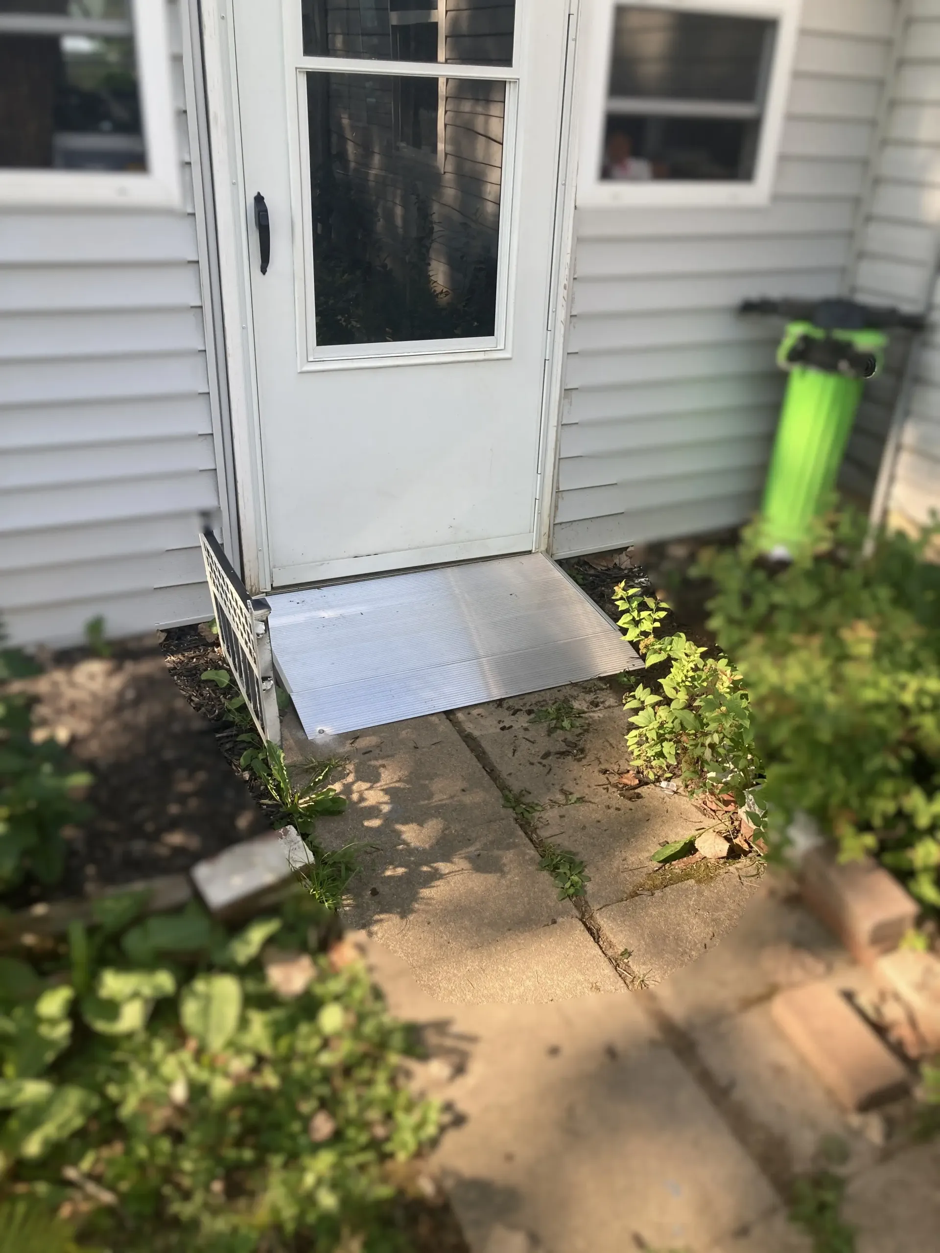 Transition ramp installed at a home