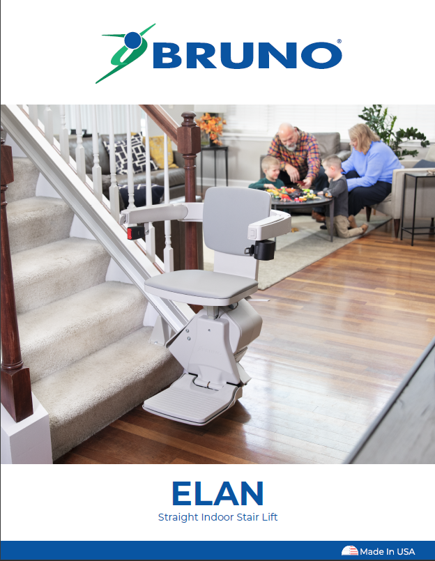 Bruno Elan SRE-5000 straight indoor stairlift brochure cover