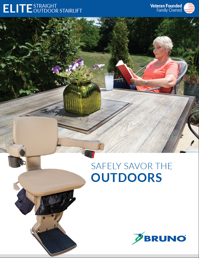 Bruno Elite SRE-2010E straight outdoor stairlift brochure cover