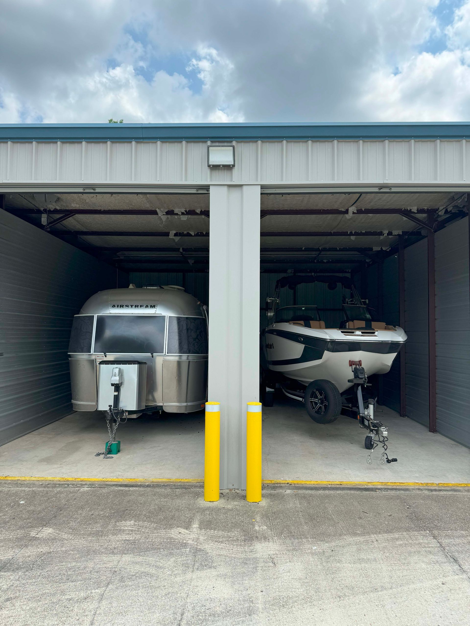 Boat and RV enclosed parking available in Zachary, LA at a secured location with security cameras and 24/7 access.