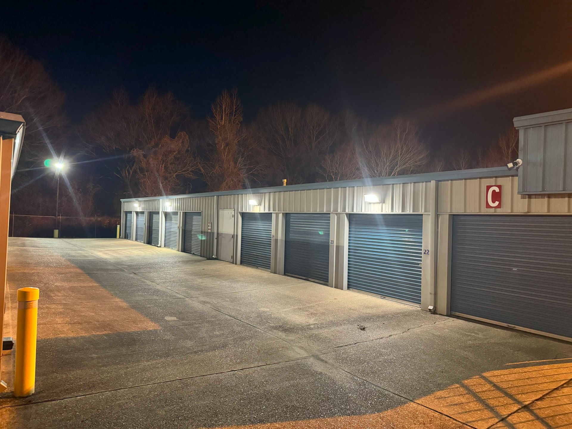 Well lit self storage units at both locations in Zachary, LA