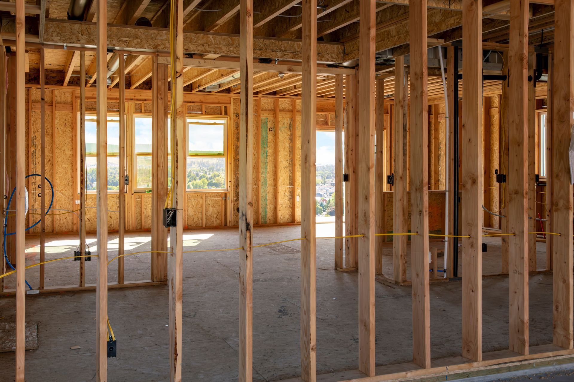 A house being built. A house being built.