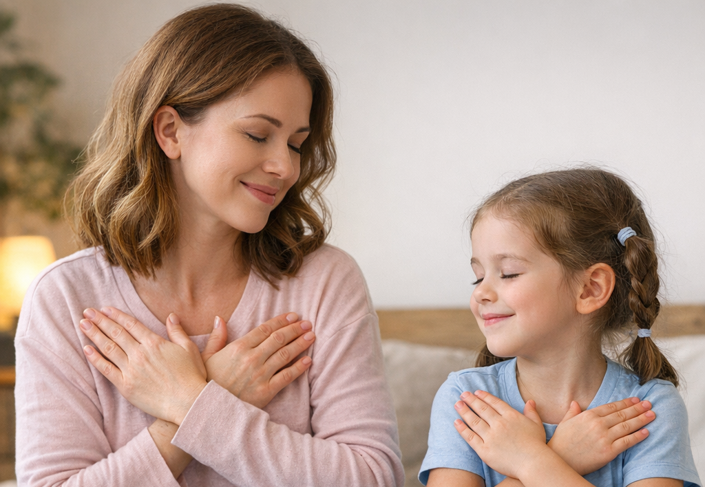 Mom and Daughter Practicing Wings Over My Heart