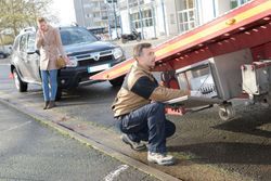 Car Towing In Progress — Camp Douglas, WI — C. L. Chase 24 Hour Towing & Recovery