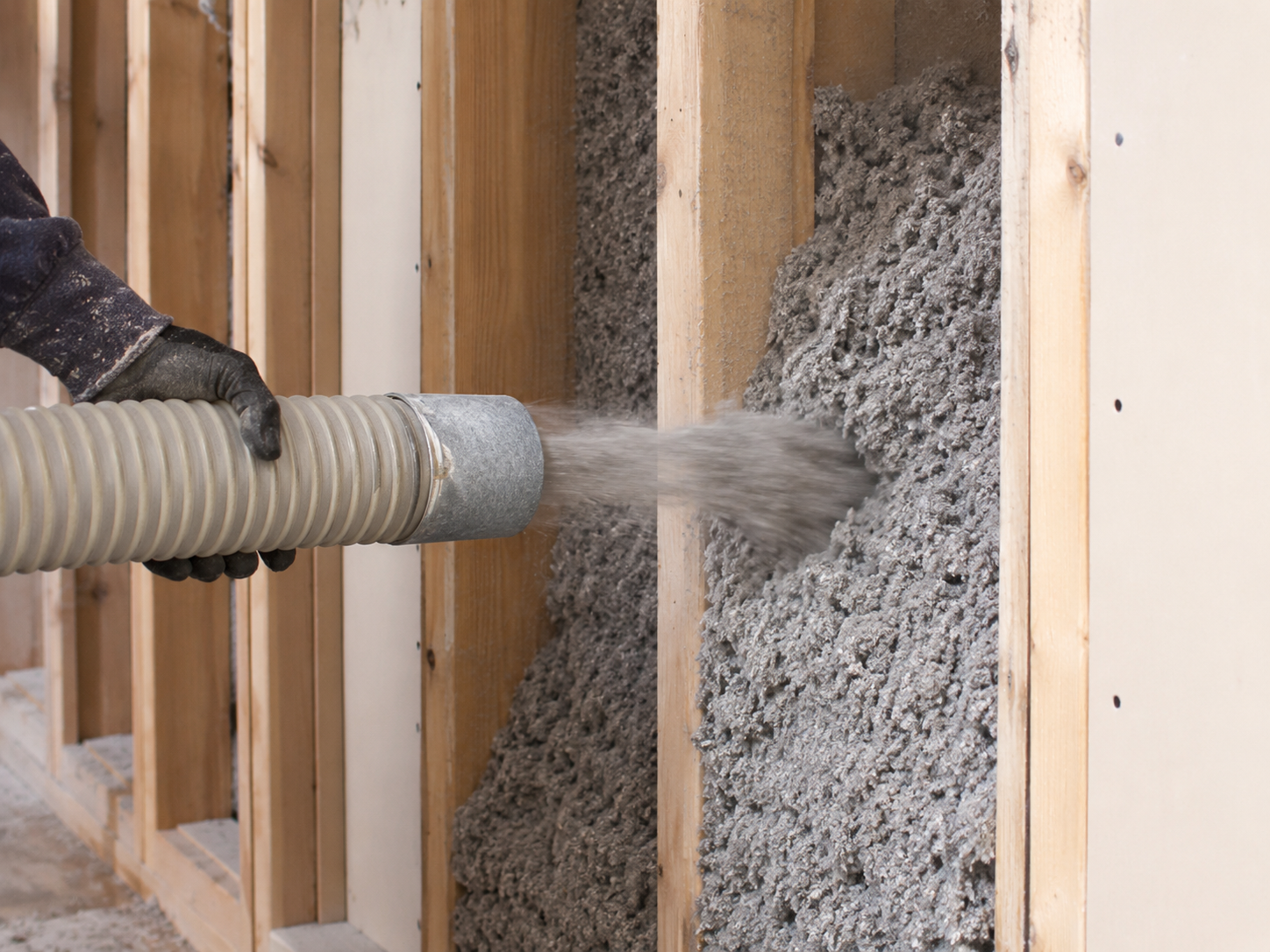 AI Image to demonstrate blown in wall insulation