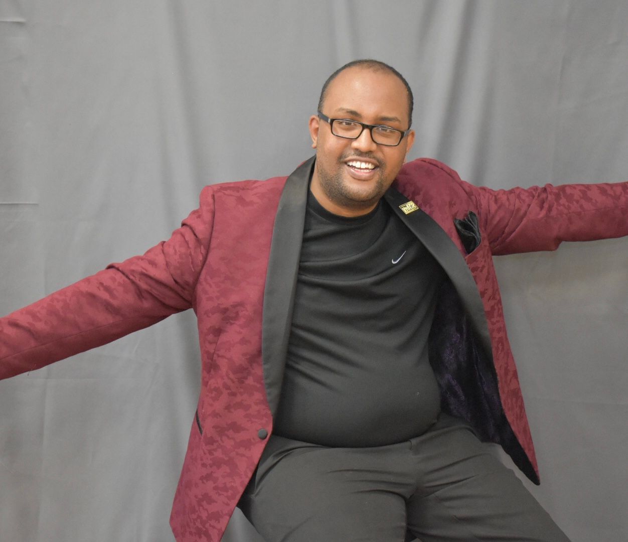 J.P. posing for a photgraph