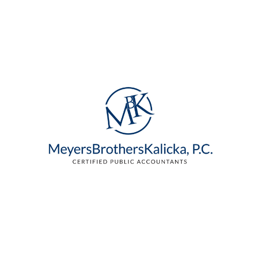 Logo for Meyers Brothers Kalicka, P.C., Certified Public Accountants. Features 