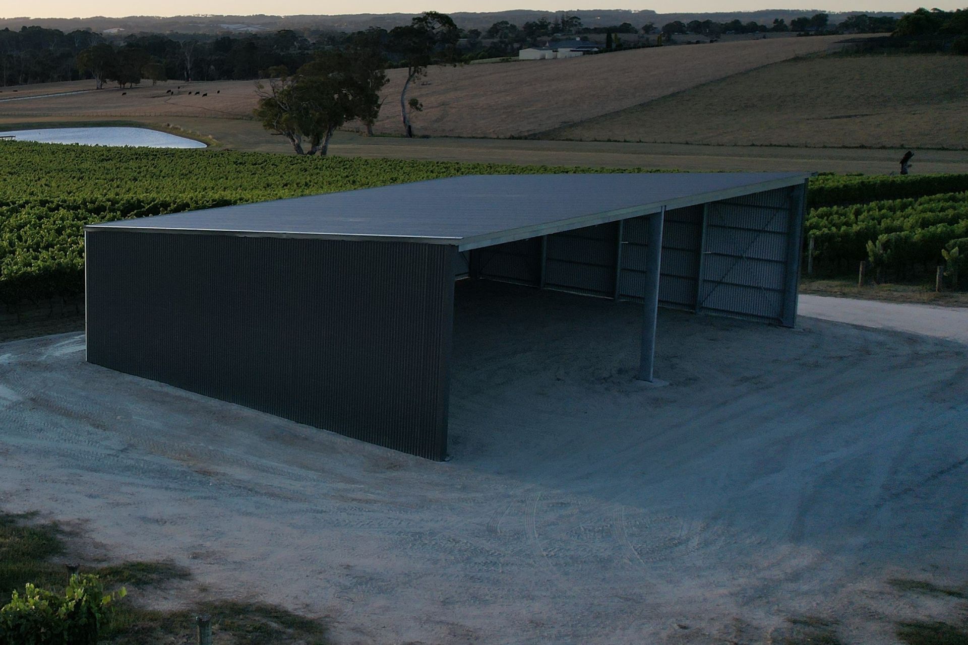 Open farm shed
