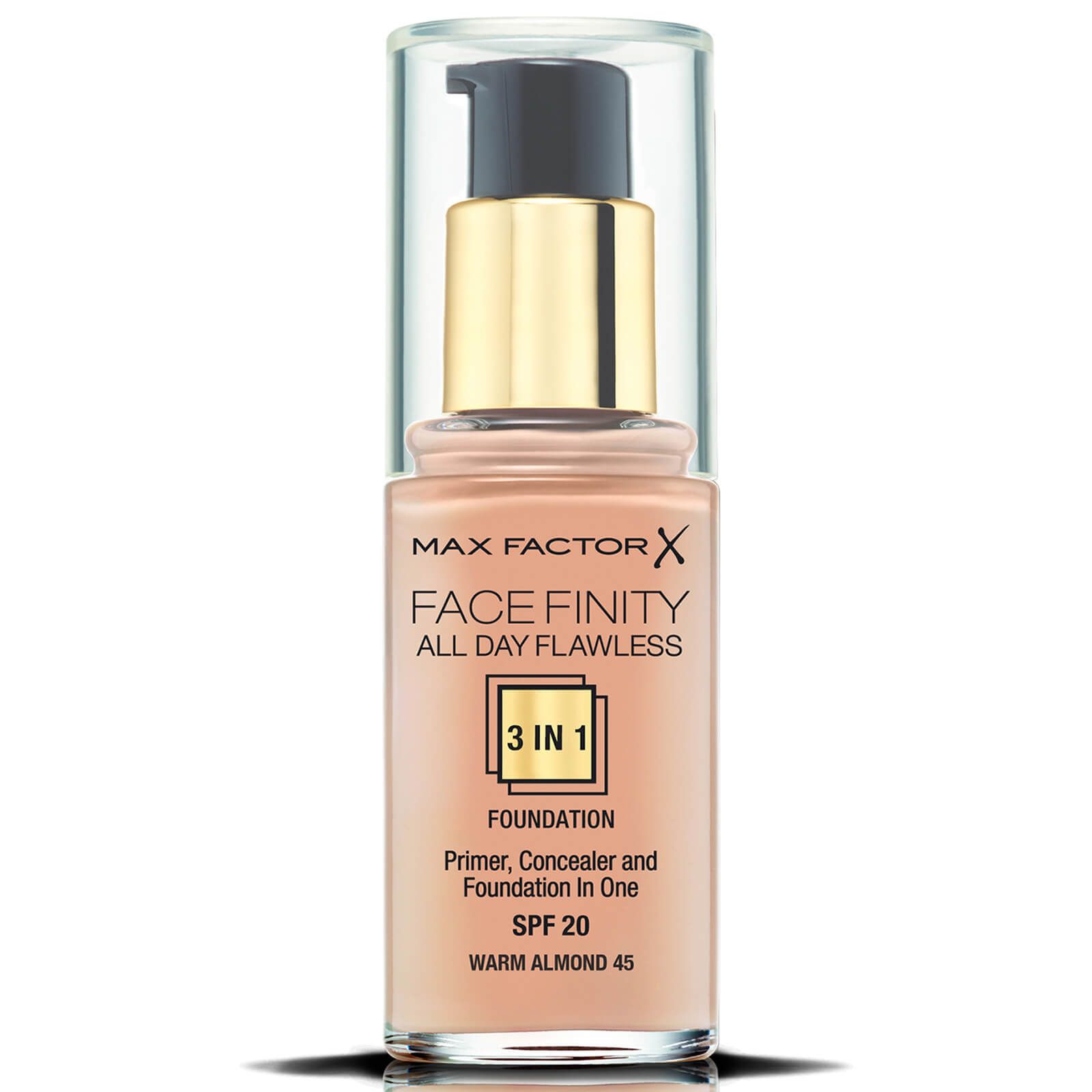 Facefinity: 3-in-1 All Day Flawless Foundation 30ml︱No.45 Warm Almond