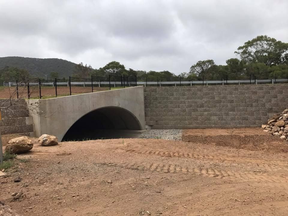 Concrete Arch Tunnel Under a Road, Set in A Dirt Landscape — Barlow's Earthmoving in Coorooman, QLD