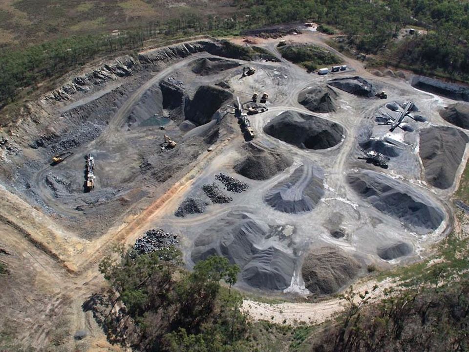 Aerial View of an Open-pit Quarry — Barlow's Earthmoving in Coorooman, QLD