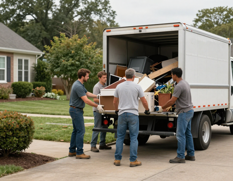 CD Junk Removal crew at work on Long Island