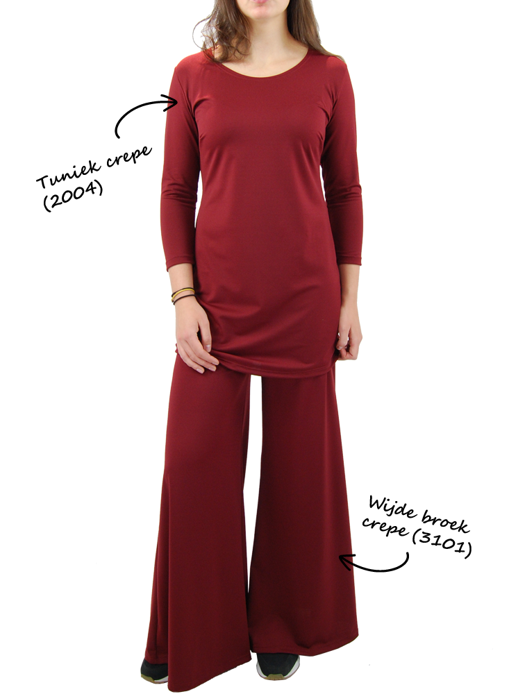 Wijde broek crepe