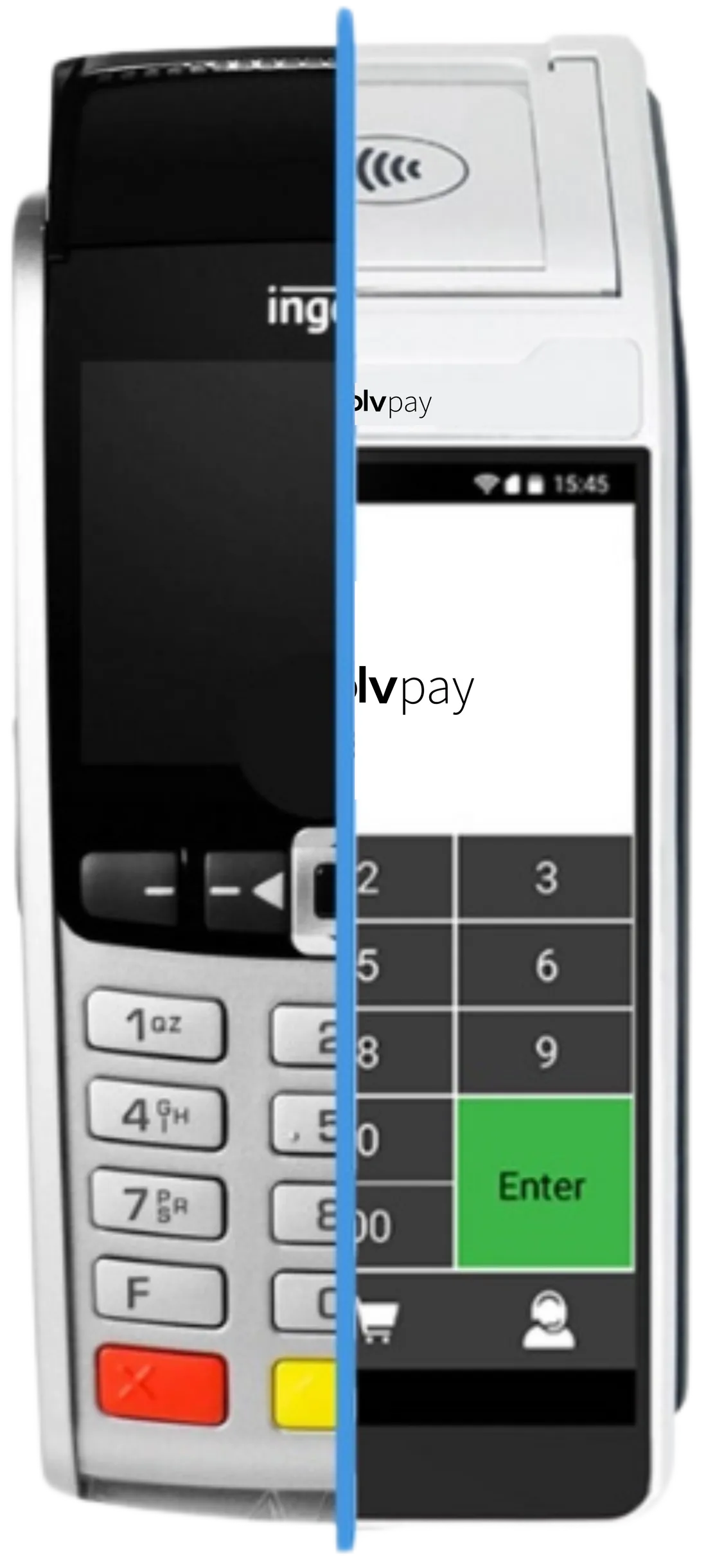 A phone that has the word enter on it